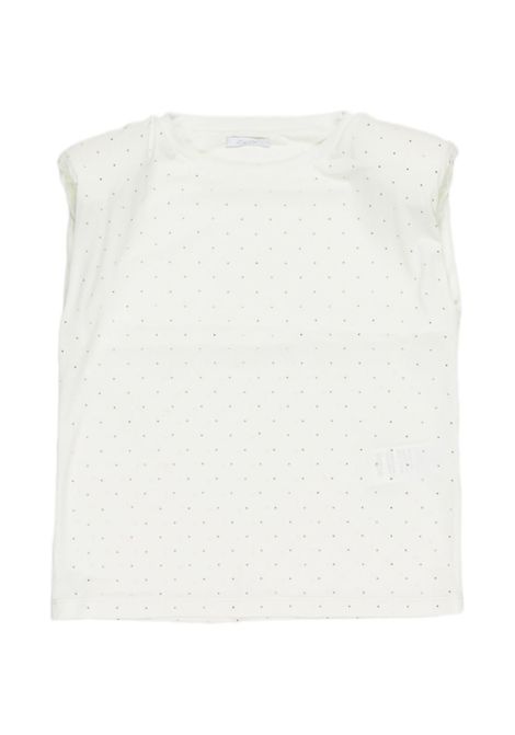 Canotta con strass Lù-Lù BY MISS GRANT | LL4219LATTE